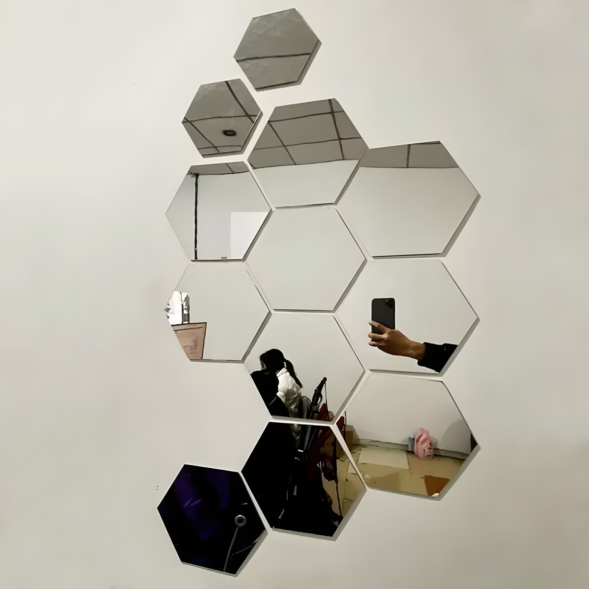 Hexagon Acrylic Mirror Wall Stickers